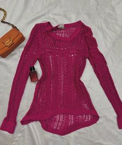 Vibrant Pink Knit Sweater