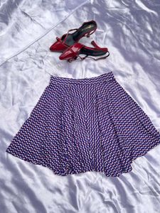 Chic Flared Skirt with Red Heels