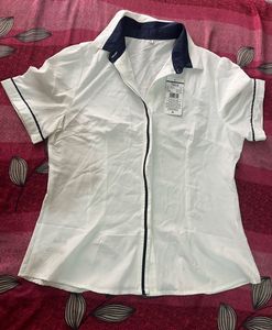 Stylish White Button-Down Top