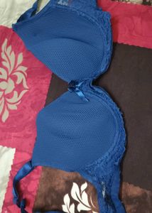 Blue&amp;Red&amp;Cream colors Lace Padded Bra