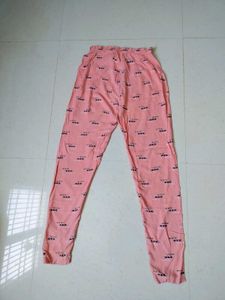 Pink Kurta Set with Printed Trousers