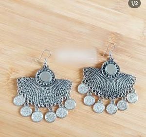Bohemian Style Silver Jhumka Earrings
