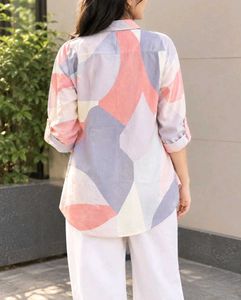 Chic Striped Button-Down Shirt for women
