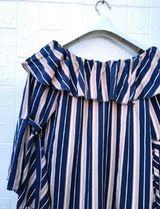 New with tag Striped Ruffle Sleeve Top
