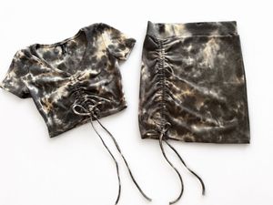 Tie-Dye Crop Top &amp; Skirt Set