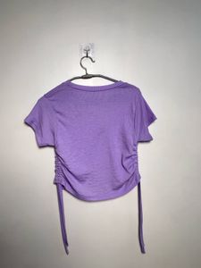 Purple Ruched Crop Top