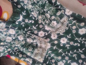 Elegant Green Embroidered suit set
