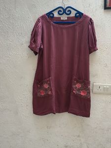Chic Rose Embroidered Tunic Dress
