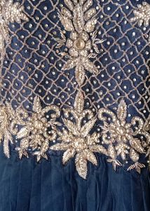 Elegant Blue Embellished Ethnic Gown