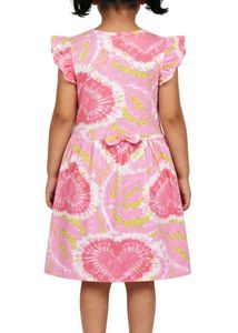 Cute Pink Tie-Dye Heart Dress