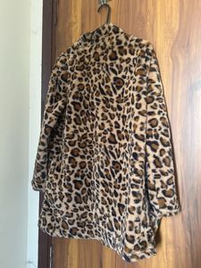Cozy Leopard Print Faux Fur Jacket