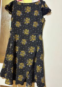 Chic Black Floral Print Dress