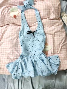 Cute Polka Dot Halter Dress(unused)