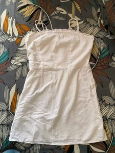 White Spaghetti Strap Mini Dress