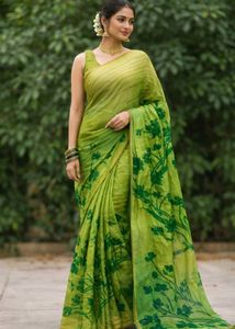 Green Floral Saree