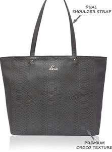 Chic Grey Embossed Tote Bag