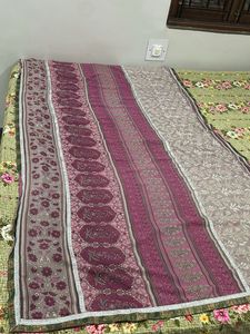 Elegant Printed Saree with Metallic Border