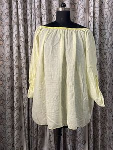 Pale Yellow Off-Shoulder Top