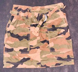 Camo Utility Mini Skirt with Belt