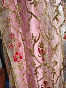 Elegant Pink Embroidered Suit Set