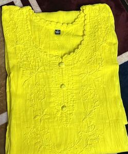 Yellow Embroidered Kurta