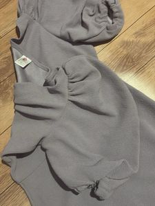 Lilac Puff Sleeve Wrap Dress