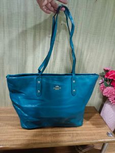 Teal Coach Tote Bag
