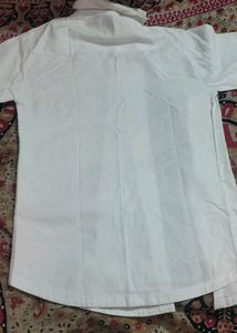 White Mandarin Collar Shirt