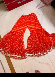 Bright Orange Sharara Set
