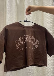 brown crop top
