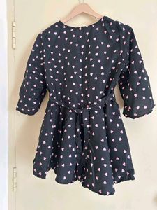 Heart Print Three-Quarter Sleeve Top