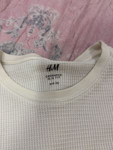H&amp;M White Long Sleeve Top