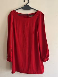 Chic Red Long Sleeve Dress
