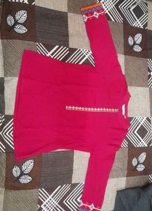 Vibrant Pink Embroidered Kurta Top