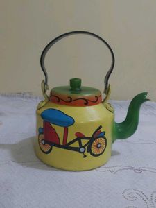 Hand-Painted Traditional Yellow Tea Kettle w 2
