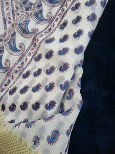 Elegant white and blue saree