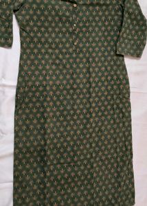 Green Printed Kurta pure cotton