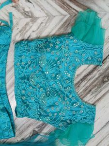 Teal Embellished Lehenga Set