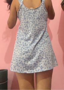 Cute Floral Print Mini Dress