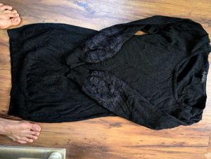 Chic Black Knit Mini Dress