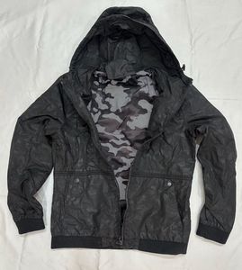 Men’s Black Camo Hooded Jacket