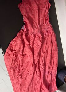 Pink Printed Midi Dress
