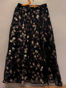 Orchid Blues- Floral Print Ethnic Maxi Skirt