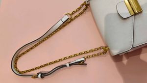 Cream &amp; Gold Chain Crossbody Bag
