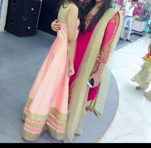 Elegant Pink &amp; Gold Kurta Set