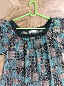 Blue And Black color Top For Women