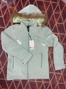 Stylish Light Green Hooded Jacket