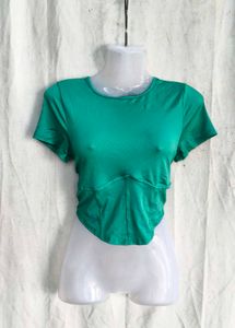 Trendy Emerald Green Crop Top