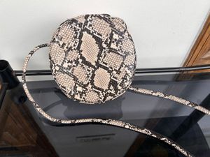 MANGO Round Snake Print Crossbody Bag