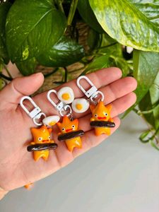 🔥 Calcifer and Egg Keychains